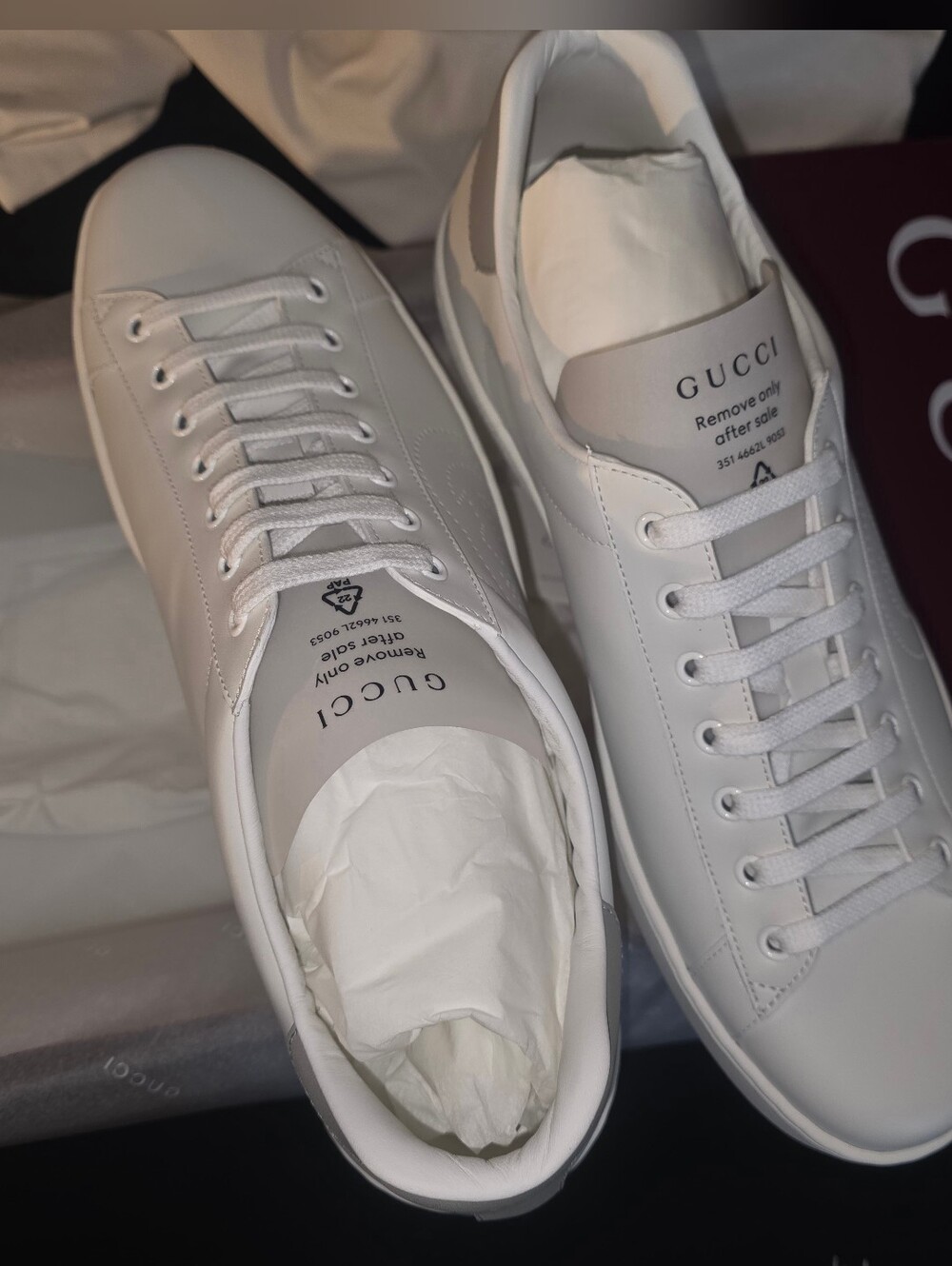Authentic Gucci Ace Interlocking G White Low Sneaker / Men Size 12.5